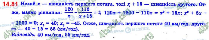 ГДЗ Алгебра 11 клас сторінка 14.81